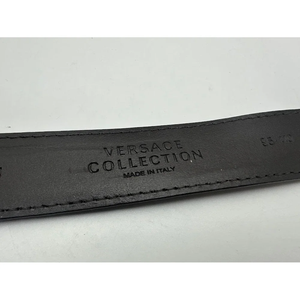 Versace Collection Mens‎ Dark Brown Leather Belt Size 38 95/110 Made in Italy